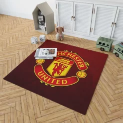 Powerful English Football Club Manchester United Logo Rug 1