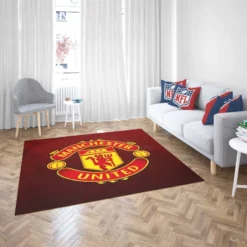 Powerful English Football Club Manchester United Logo Rug 2