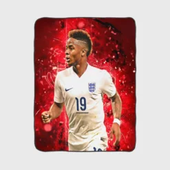 Powerful Football Raheem Sterling Fleece Blanket 1