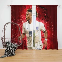 Powerful Football Raheem Sterling Window Curtain