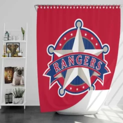 Powerful MLB Team Texas Rangers Shower Curtain