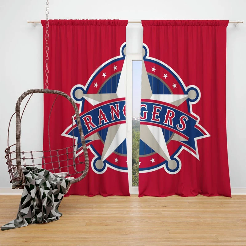 Powerful MLB Team Texas Rangers Window Curtain