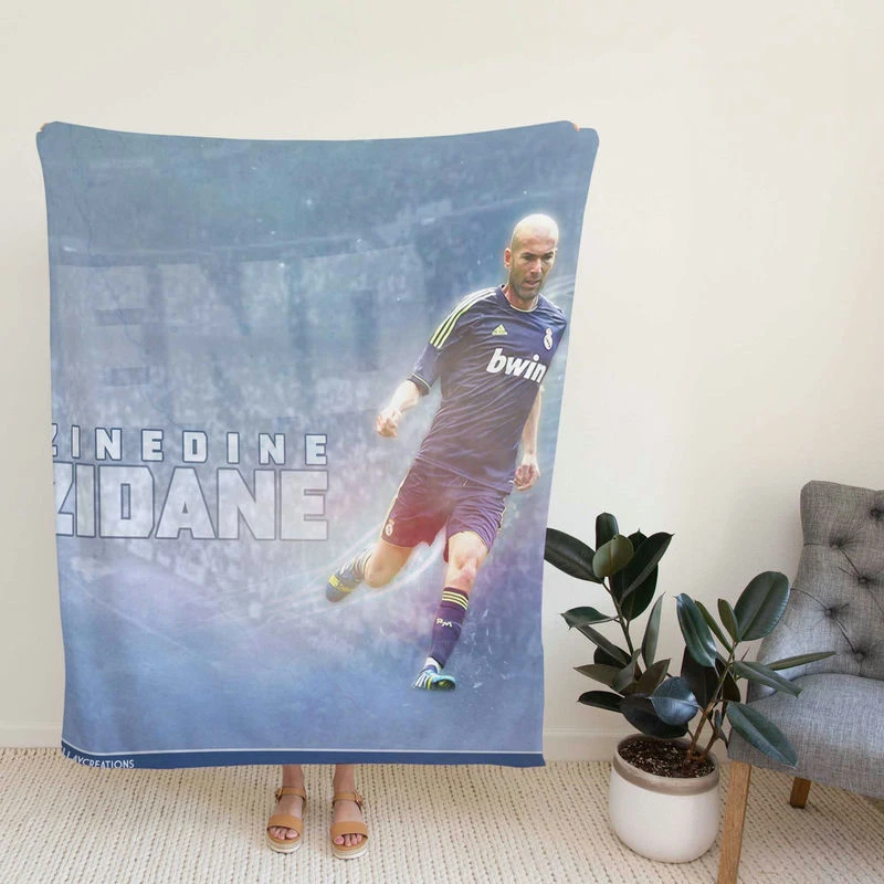 Powerful Madrid Football Zinedine Zidane Fleece Blanket