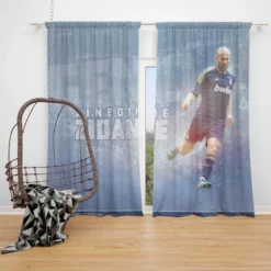 Powerful Madrid Football Zinedine Zidane Window Curtain