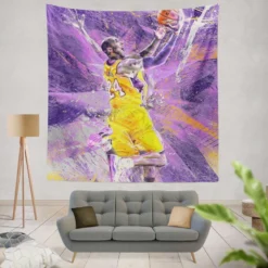 Powerful NBA Basketball Player Kobe Bryant Tapestry