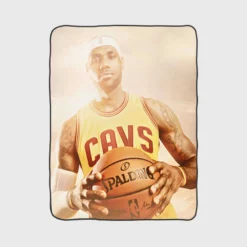 Powerful NBA Basketball Player LeBron James Fleece Blanket 1