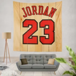 Powerful NBA Basketball Player Michael Jordan 23 Tapestry