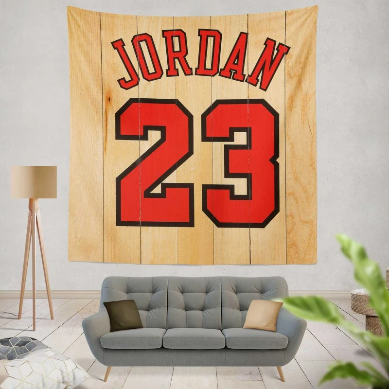 Powerful NBA Basketball Player Michael Jordan 23 Tapestry