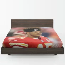 Powerful NFL Football Player Patrick Mahomed Fitted Sheet 1