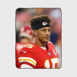 Powerful NFL Football Player Patrick Mahomed Fleece Blanket 1