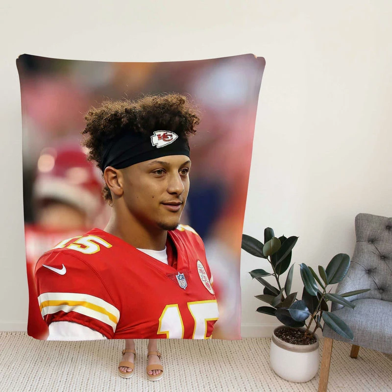 Powerful NFL Football Player Patrick Mahomed Fleece Blanket