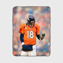 Powerful NFL Football Player Peyton Manning Fleece Blanket 1