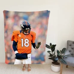 Powerful NFL Football Player Peyton Manning Fleece Blanket