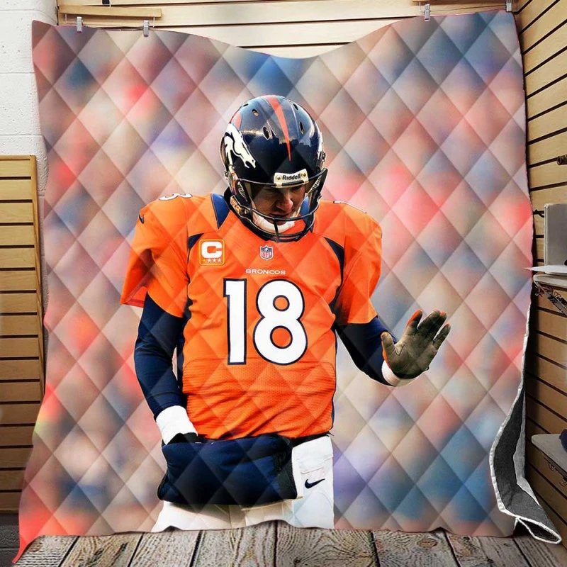 Powerful NFL Football Player Peyton Manning Quilt Blanket