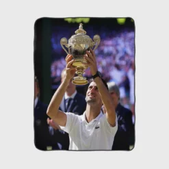 Powerful Serbian Tennis Player Novak Djokovic Fleece Blanket 1