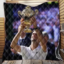 Powerful Serbian Tennis Player Novak Djokovic Quilt Blanket