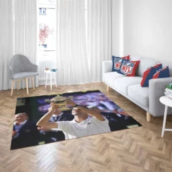 Powerful Serbian Tennis Player Novak Djokovic Rug 2