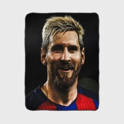 Powerful Soccer Player Lionel Messi Fleece Blanket 1