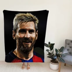 Powerful Soccer Player Lionel Messi Fleece Blanket