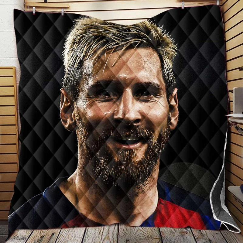 Powerful Soccer Player Lionel Messi Quilt Blanket