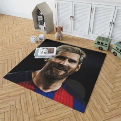 Powerful Soccer Player Lionel Messi Rug 1