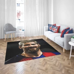 Powerful Soccer Player Lionel Messi Rug 2