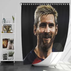 Powerful Soccer Player Lionel Messi Shower Curtain