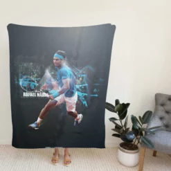 Powerful Tennis PlayerRafael Nadal Fleece Blanket