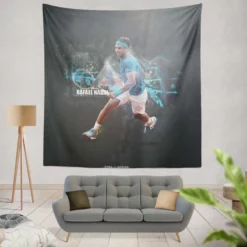 Powerful Tennis PlayerRafael Nadal Tapestry
