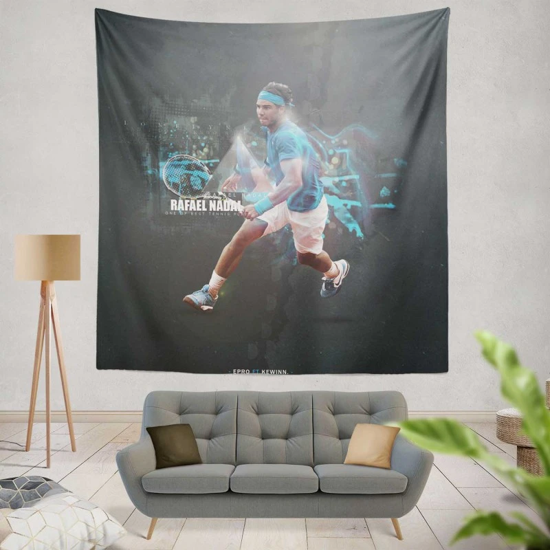 Powerful Tennis PlayerRafael Nadal Tapestry