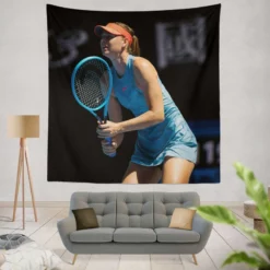 Powerful WTA Tennis Player Maria Sharapova Tapestry