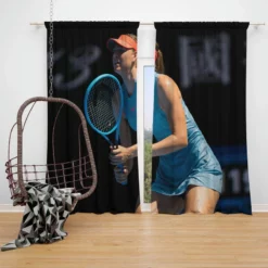 Powerful WTA Tennis Player Maria Sharapova Window Curtain