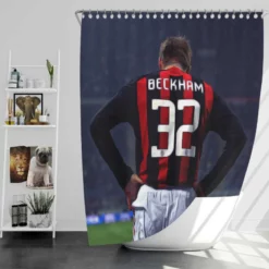 Powerfull British Soccer Player David Beckham Shower Curtain