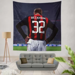Powerfull British Soccer Player David Beckham Tapestry