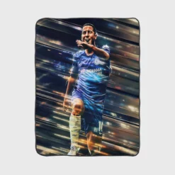 Powerfull Chelsea Soccer Player Eden Hazard Fleece Blanket 1