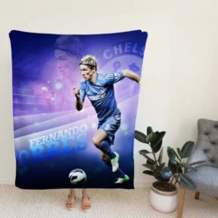 Powerfull Chelsea Soccer Player Fernando Torres Fleece Blanket