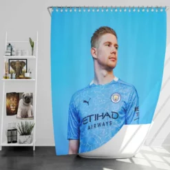 Powerfull Man City Football Player Kevin De Bruyne Shower Curtain