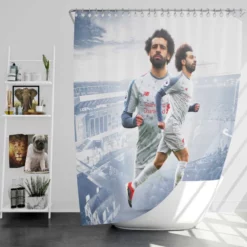 Premier League Footballer Mohamed Salah Shower Curtain