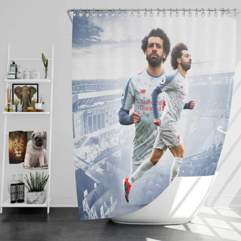 Premier League Footballer Mohamed Salah Shower Curtain