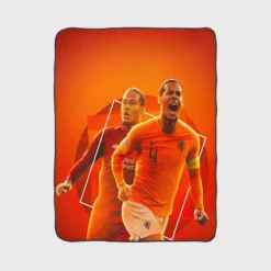 Professional Dutch Footballer Virgil van Dijk Fleece Blanket 1