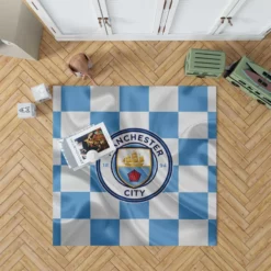 Professional English Football Club Manchester City Logo Rug