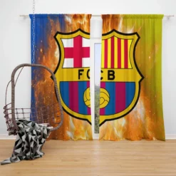 Professional Football Club FC Barcelona Window Curtain
