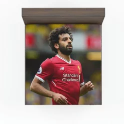 Professional Football Player Mohamed Salah Fitted Sheet