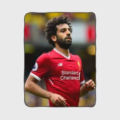 Professional Football Player Mohamed Salah Fleece Blanket 1