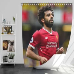 Professional Football Player Mohamed Salah Shower Curtain