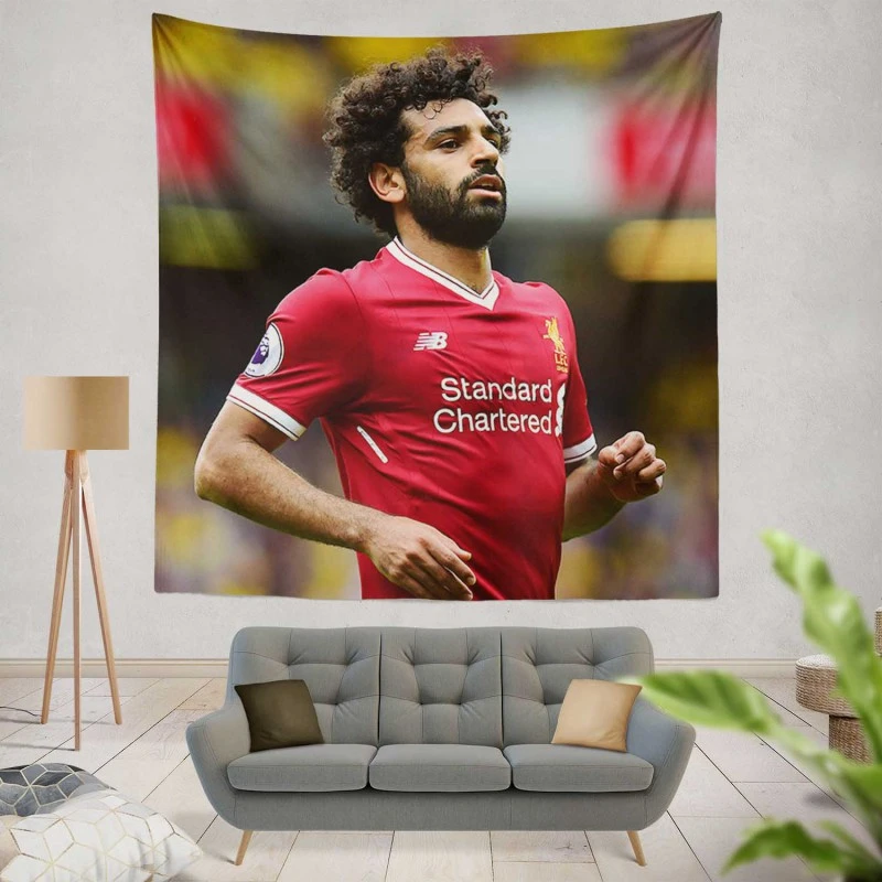 Professional Football Player Mohamed Salah Tapestry