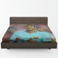 Professional Footballer Player Neymar Fitted Sheet 1