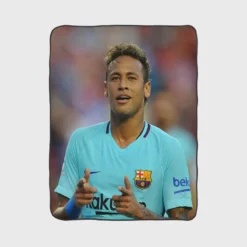 Professional Footballer Player Neymar Fleece Blanket 1