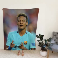 Professional Footballer Player Neymar Fleece Blanket