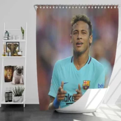 Professional Footballer Player Neymar Shower Curtain